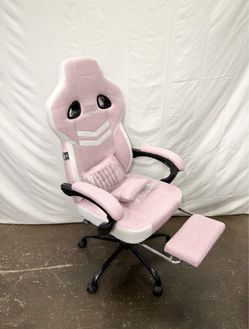 Pink Gaming Chair with Leg rest