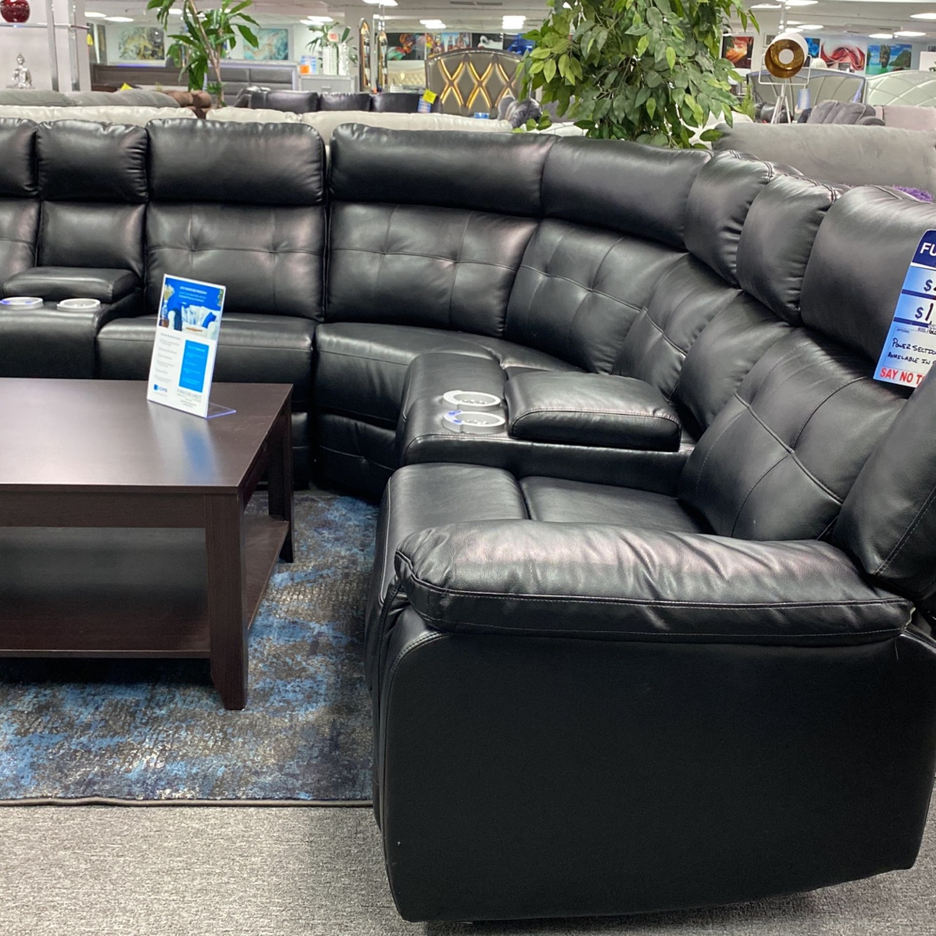Power Recliner Sectional With LED! Available In Grey!!