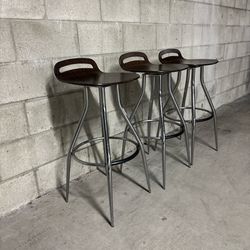One Set of 3 Counter Height Bar Stools from Italy