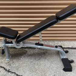 Like New Star Trac Commercial Flat, Incline , Decline And Shoulder Press Adjustable Weight Bench