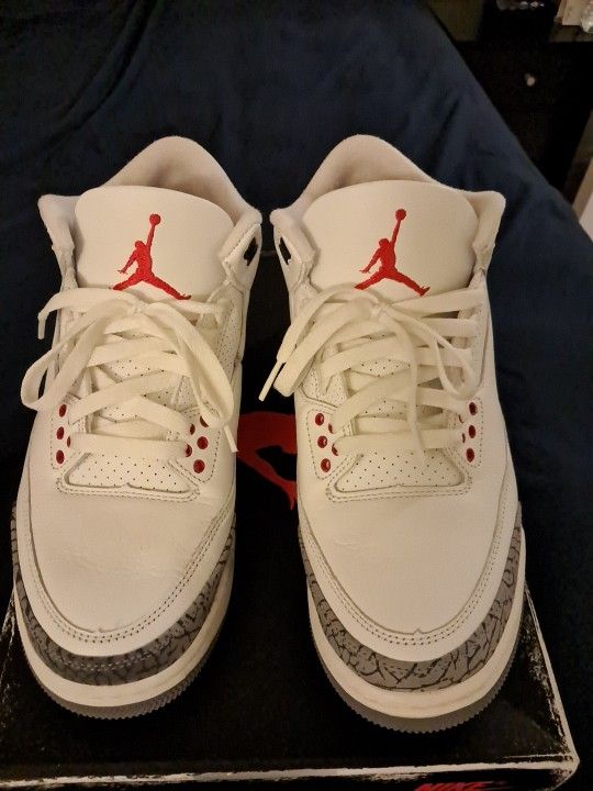 Air Jordan 3 Retro " White Cement Reimagined ' Sz 8.5