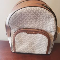 Michael Kors Large Vanilla Travel School Backpack Shoulder Satchel Bag Handbag