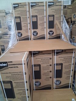 Best deals.  9000btu portable Ac by Haier.  Over 350 square foot coverage.  Complete Set new.