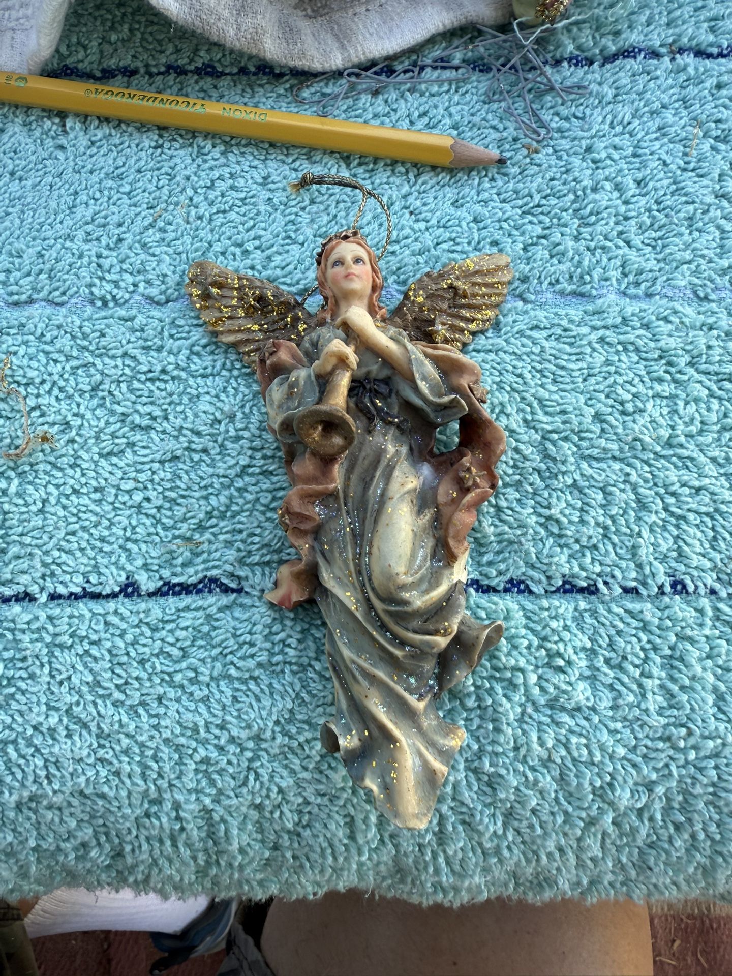 Three Vintage Angels Playing Instruments 