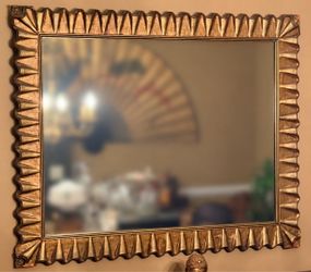 Large Wall Mirror with Gold Carved Frame