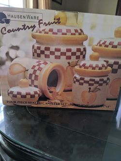 Hausenware canisters set of 4 sealed lid