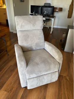 Light Grey Corduroy Reclining Chair