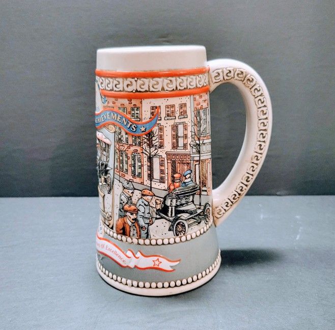 Miller High Life Beer Stein Celebrates The 1908 Model-T, 1st Assembly Line Car.