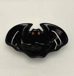 Halloween ceramic candy or serving dish bat shaped Hausenware Holiday Home