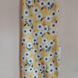 Yellow dress with flowers Zara Trafalucs