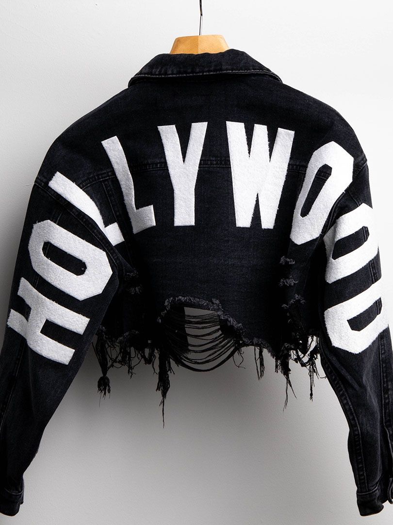 Hollywood Black Washed Denim Jacket