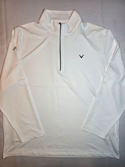 Callaway Opti-Dri White Golf Quarter Zip Pullover
