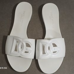 Dolce&Gabbana Bianca Interlock Sandals Size EU36/US6