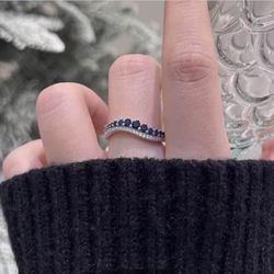 Sapphire Band 925 Sz 7 Or 8