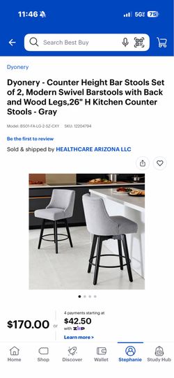 Counter height swivel chairs