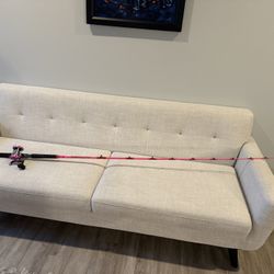 7’6 20-60 pound Pink hellcat rod  heavy  Mix with slime cat 7000 reel 