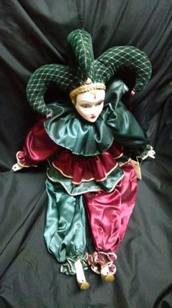 Vintage Musical Harlequin Doll