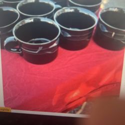 8 Opus Black Coffee Mugs