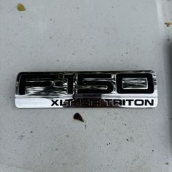 Ford F-150 XLT 5.4 Triton Emblem Badge Decal Logo Fender SIDE Chrome OEM 3L6