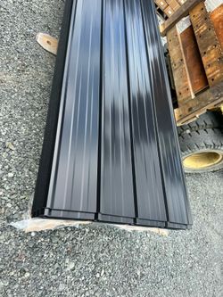 10FT x 3FT Jet Black Metal Ribbed Roofing / Siding Panels, 29 Gauge