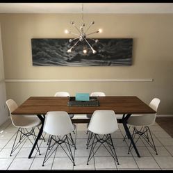 Living Spaces Solid Oak Dining Table