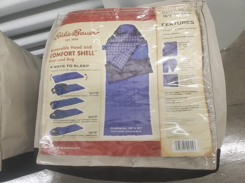 Two Eddie Bauer 15° Camping Sleeping Bags