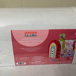 Mondo Llama Create Your Own Valentine’s Mailbox Kit includes Brush, Paint, Stick