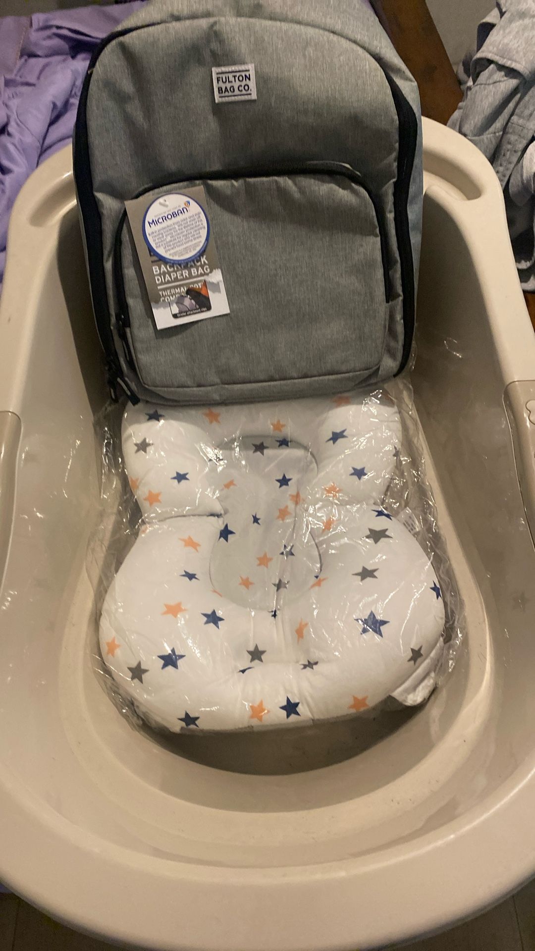 Baby tub diaper bag asking $30