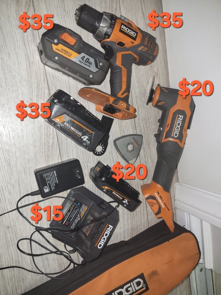 Ridgid Tool (Sold All Or By Separately)