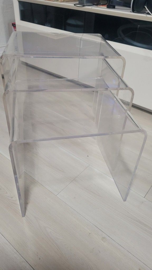 Mid Century Modern Acrylic  Lucite Nesting Tables