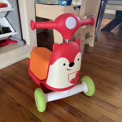 Toddler Scooter Skip Hop Zoo 3-in-1 Ride-Toy Scooter Fox