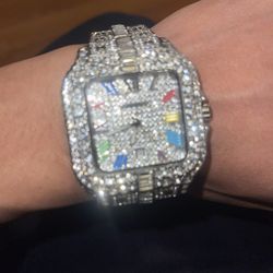Cartier Watch Iced out moissanite
