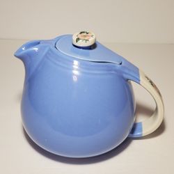 Hall Teapot Rose Parade Blue Pink Flower