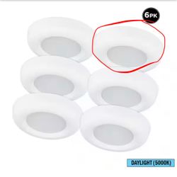 Commercial Electric 5-Pack 4 in. LED Surface Mount Downlight Flush Mount Disk Light Fixture, 700 Lumens 5000K Daylight, 8.5-Watt=Z12-460