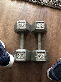 Set of 30lbs iron dumbells