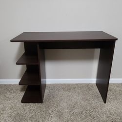 Brown Desk with 2 shelf - repaired. See 
