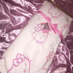 Hello Kitty White Throw Blanket