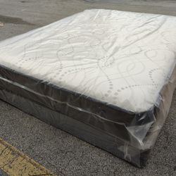 NEW MATTRESS FULL SIZE PLUSH WITH BOX SPRING 