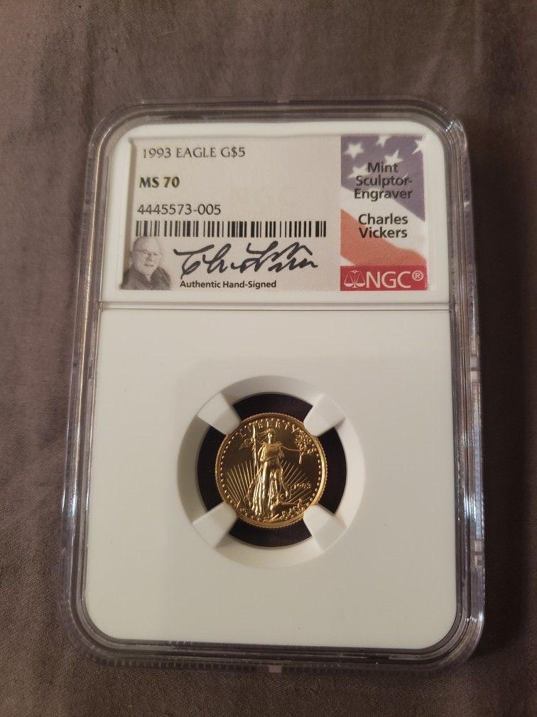 1/10 Troy Oz 1993 American Gold Eagle Coin Rare Year 1993 Graded MS 70 By NGC
