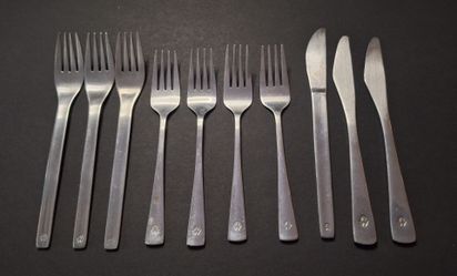 Vintage America West Airlines First Class 10pc Silverware Lot • WESSCO & Unmarked