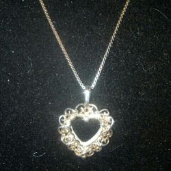Very Old Locket Heart Sterling silver Necklace