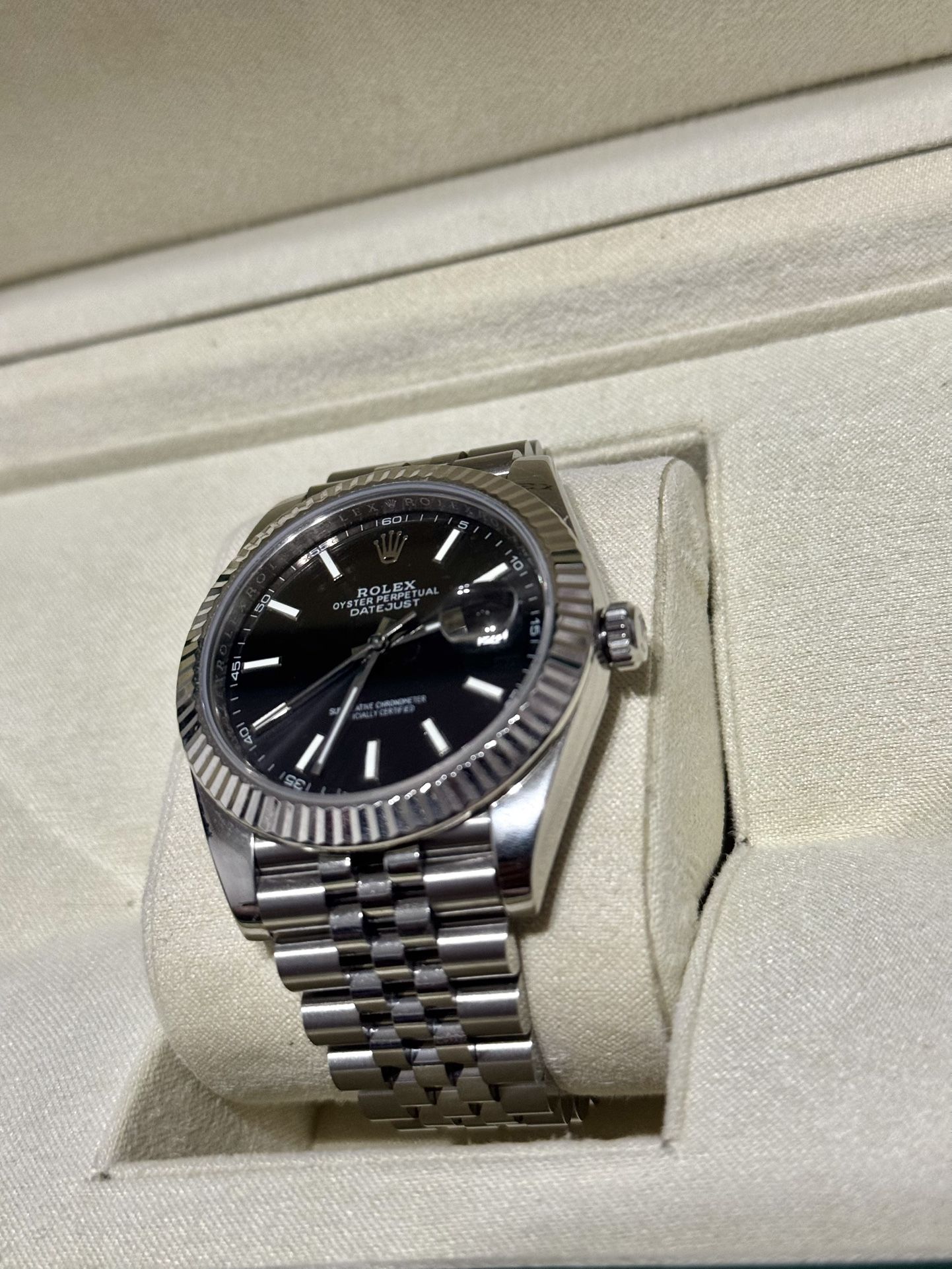 Rolex Datejust 126300 Silver Jubilee Bracelet with Silver Bezel