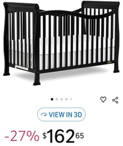 Dream On Me Violet 7 in 1 Convertible Life Style Crib in Black, Greenguard Gold Certified 58x29x39 Inch (Pack of 1)