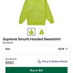Supreme Smurfs Hoodie FW20 Size S Oversized