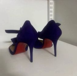 Christian Louboutin Purple Suede Ankle Strap Stiletto Heels EU 39 New