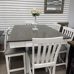 6 Pc Counter Height Table Set 