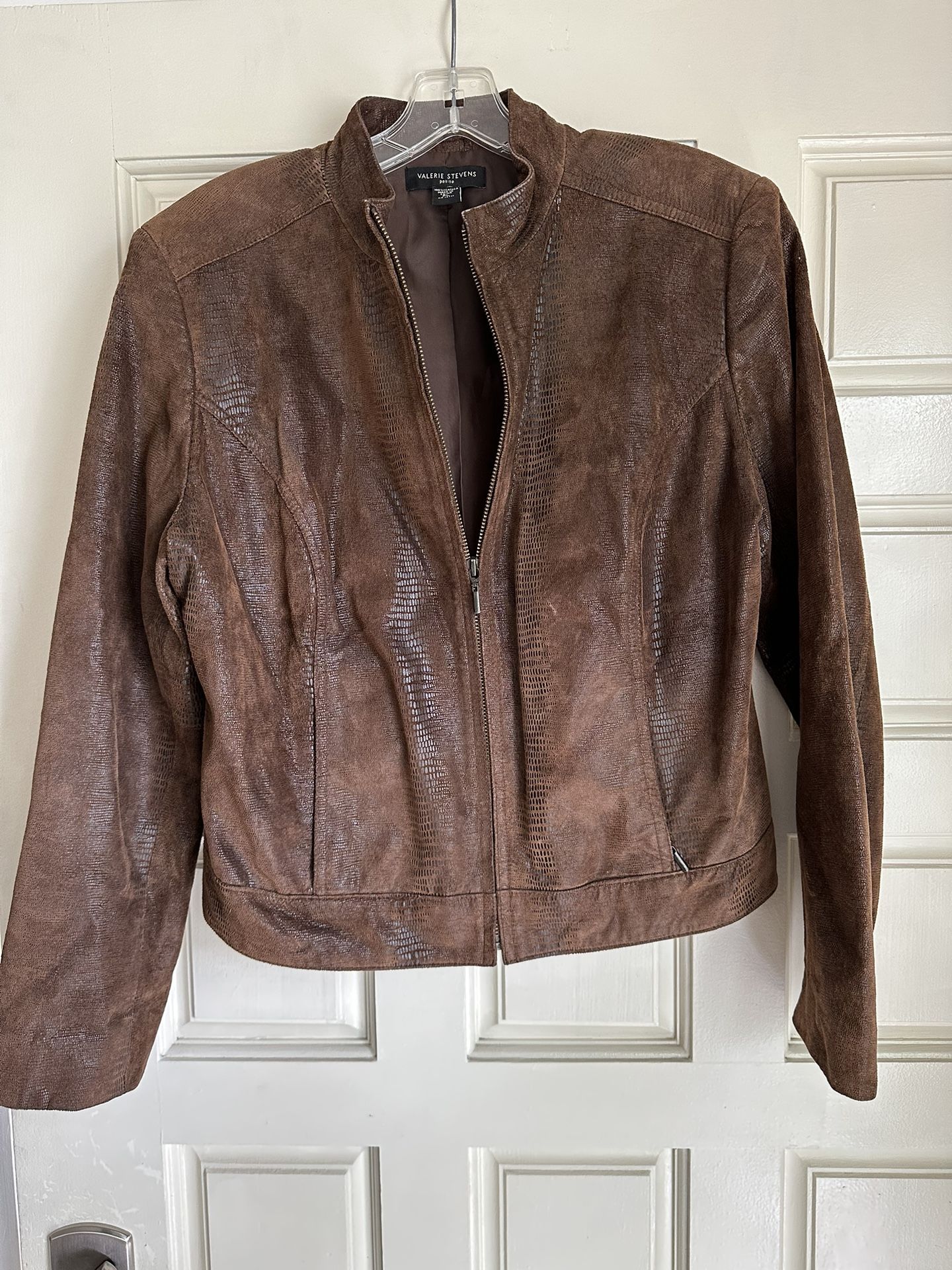 Valerie stevens petite Brown Leather jacket