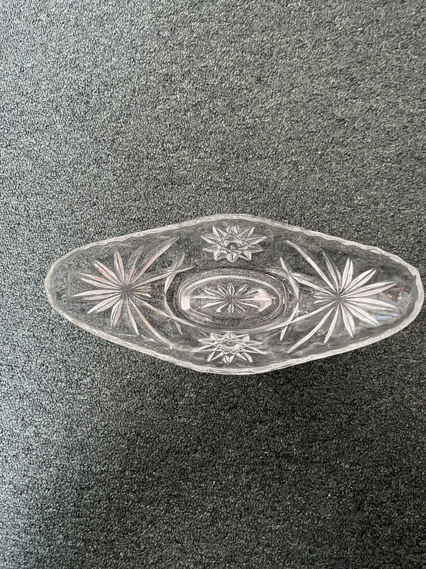 Vintage Glass Relish Or Vegetable Dish