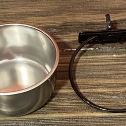 Silver and Black Pet Bowl with Reflective Interior