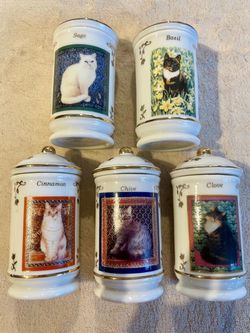Lenox Porcelain 1995 Cats of Distinction Spice Jars